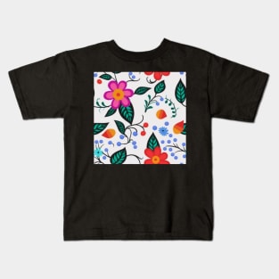 Ojibwe Floral Pattern | Native American Floral Design Kids T-Shirt